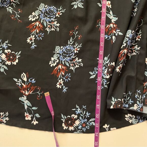 Black Floral BabyDoll Long Sleeve Dress Size M EUC - Picture 8 of 14